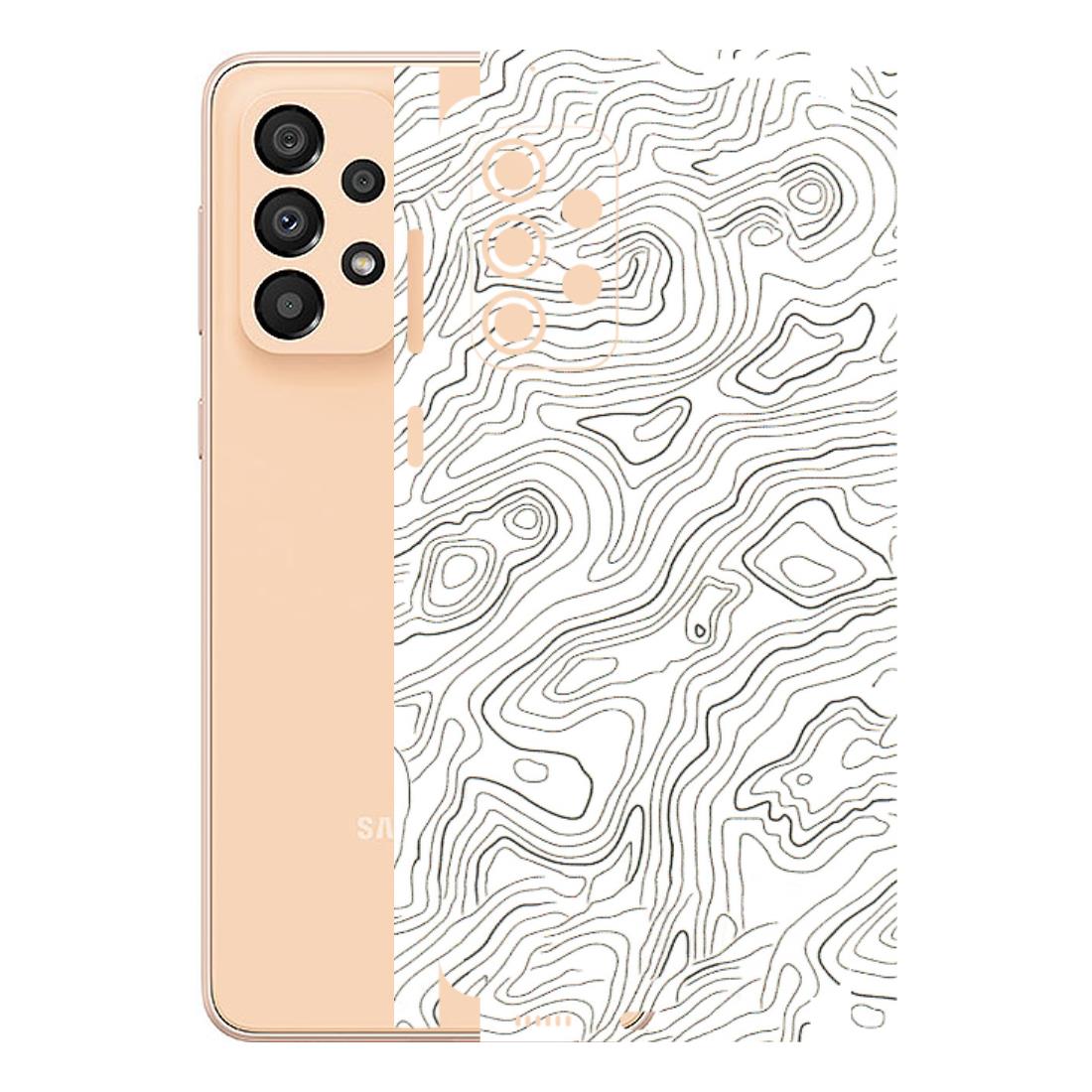 Samsung A/S Series Phone Skins (All Models) - White Black Swirls - 3D Embossed Finish (L-219) Samsung Galaxy A33(5G)