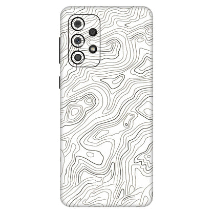 Samsung A/S Series Phone Skins (All Models) - White Black Swirls - 3D Embossed Finish (L-219) Samsung Galaxy A33(5G)