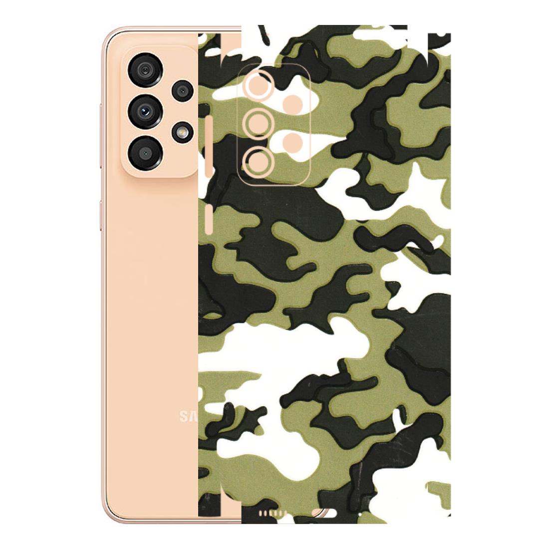 Samsung A/S Series Phone Skins (All Models) - Camouflages White And Green - 3D Embossed Finish (L-243) Samsung Galaxy A33(5G)