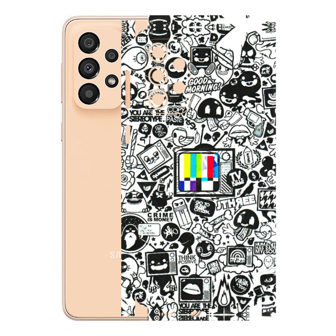 Samsung A/S Series Phone Skins (All Models) - Doodles Positive Art - 3D Embossed Finish (L-263) Samsung Galaxy A33(5G)