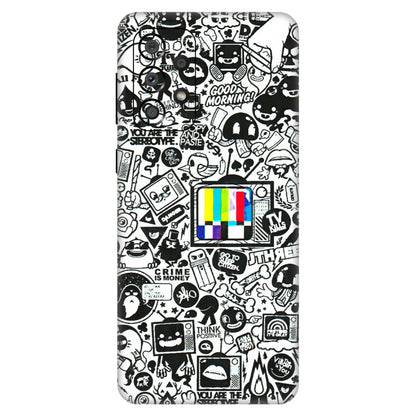 Samsung A/S Series Phone Skins (All Models) - Doodles Positive Art - 3D Embossed Finish (L-263) Samsung Galaxy A33(5G)