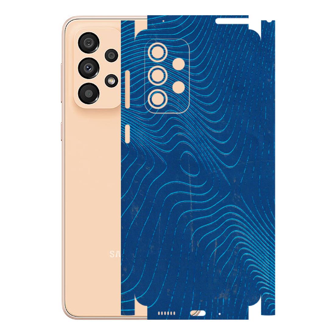 Samsung A/S Series Phone Skins (All Models) - Abstract Blue Line Map - 3D Embossed Finish (L-272) Samsung Galaxy A33(5G)
