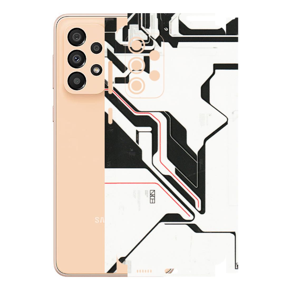 Samsung A/S Series Phone Skins (All Models) - White Techy Logo - 3D Embossed Finish (L-312) Samsung Galaxy A33(5G)
