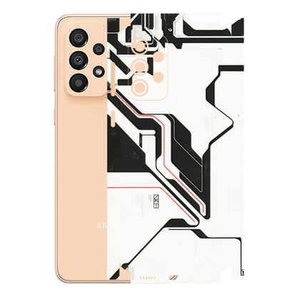 Samsung A/S Series Phone Skins (All Models) - White Techy Logo - 3D Embossed Finish (L-312) Samsung Galaxy A33(5G)