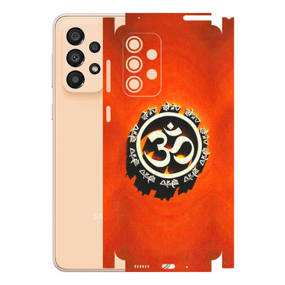 Samsung A/S Series Phone Skins (All Models) - Aum Shiv Orange - 3D Embossed Finish (L-32) Samsung Galaxy A33(5G)