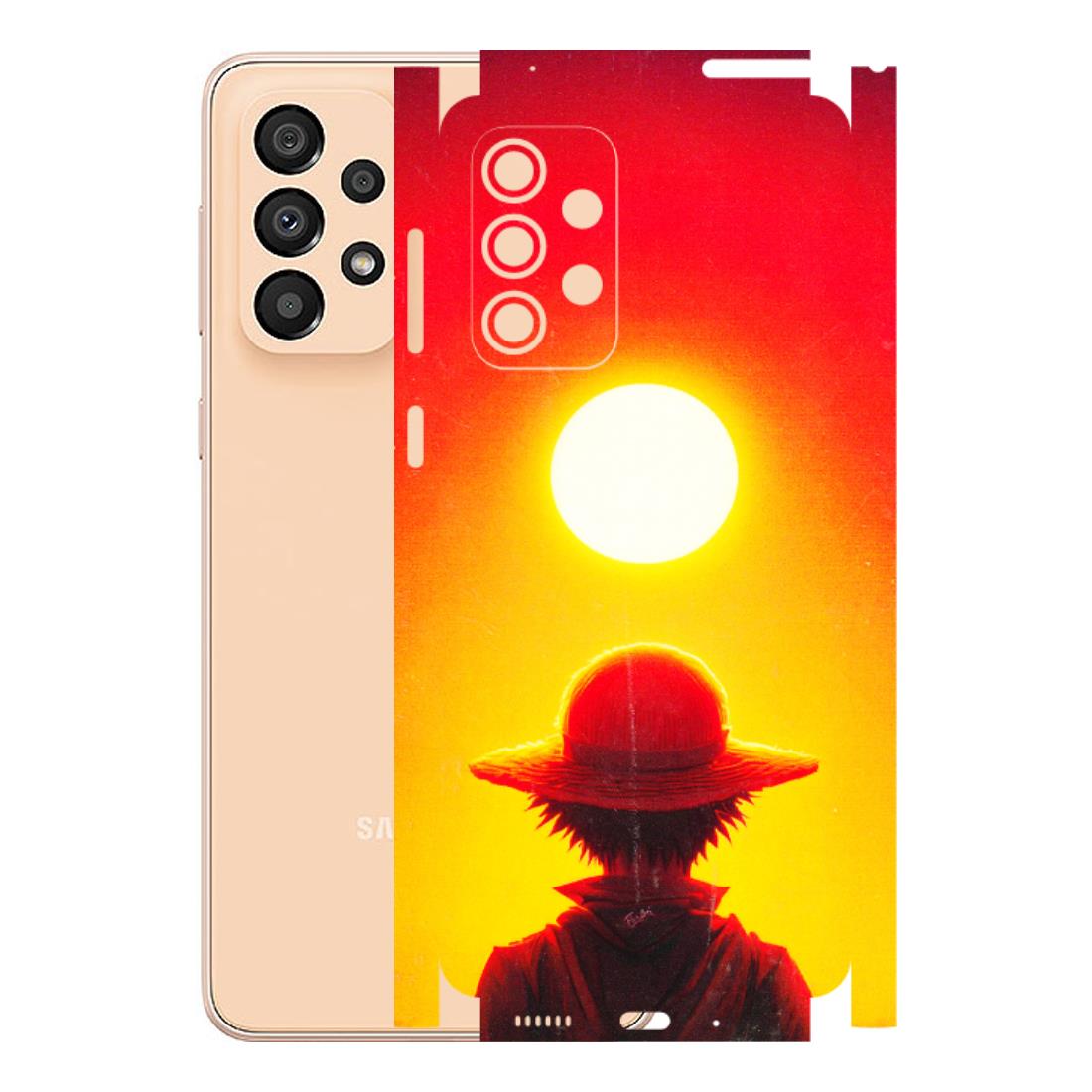 Samsung A/S Series Phone Skins (All Models) - Cool Sunset With Monkey D.Luffy Anime - 3D Embossed Finish (L-329) Samsung Galaxy A33(5G)