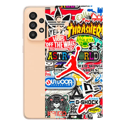 Samsung A/S Series Phone Skins (All Models) - Multi Brands Sticker Graffiti - 3D Embossed Finish (L-37) Samsung Galaxy A33(5G)