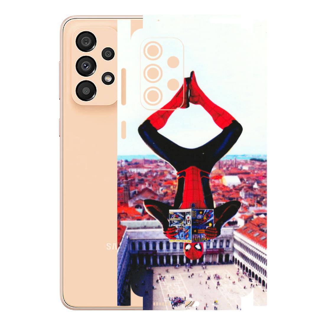 Samsung A/S Series Phone Skins (All Models) - Spiderman Hanging - 3D Embossed Finish (L-53) Samsung Galaxy A33(5G)