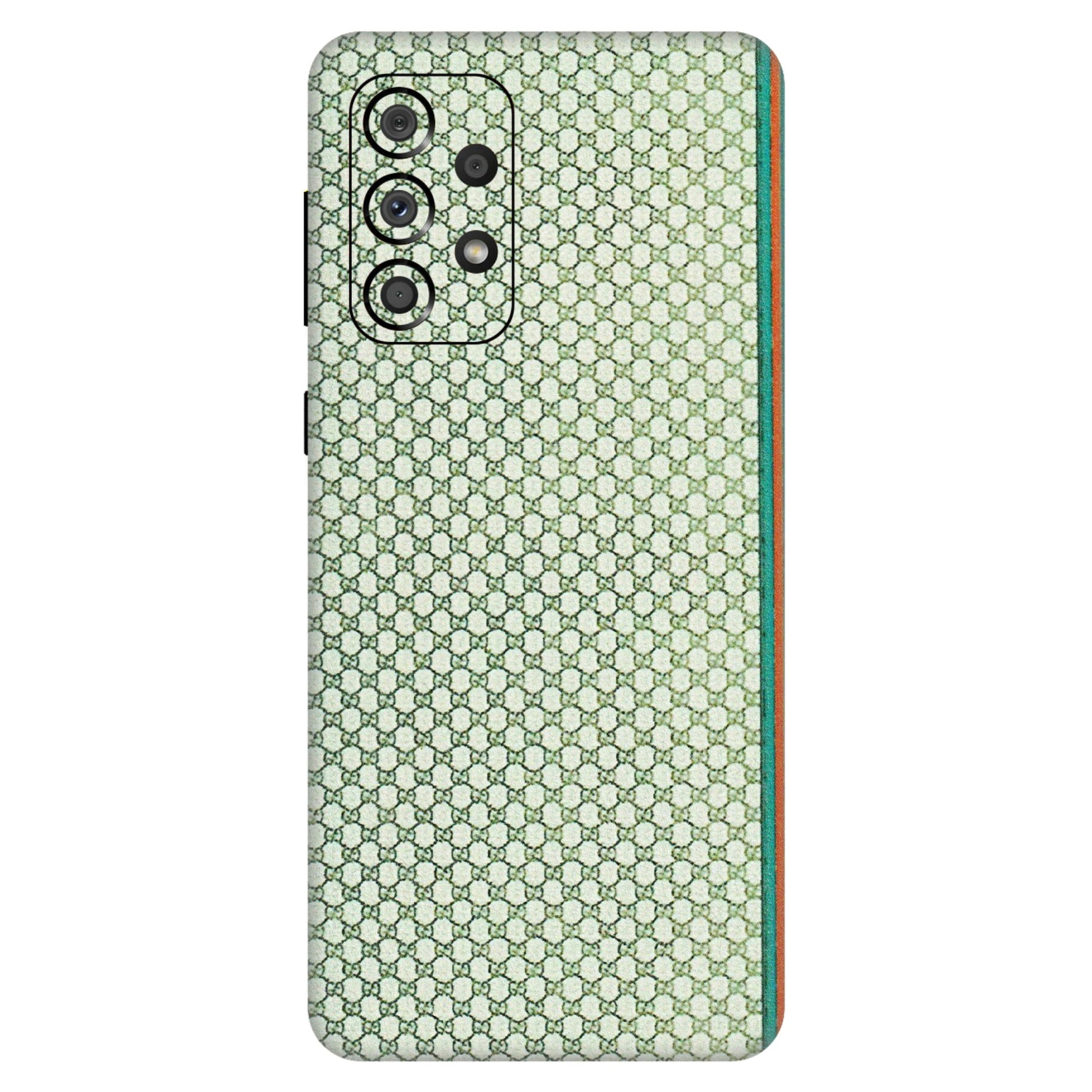 Samsung A/S Series Phone Skins (All Models) - Gucci Fabric Pattern - 3D Embossed Finish (L-73) Samsung Galaxy A33(5G)