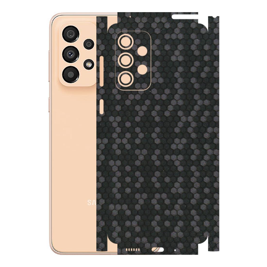 Samsung A/S Series Phone Skins (All Models) - Black Grey Honeycomb Sober - 3D Embossed Finish (L-85) Samsung Galaxy A33(5G)