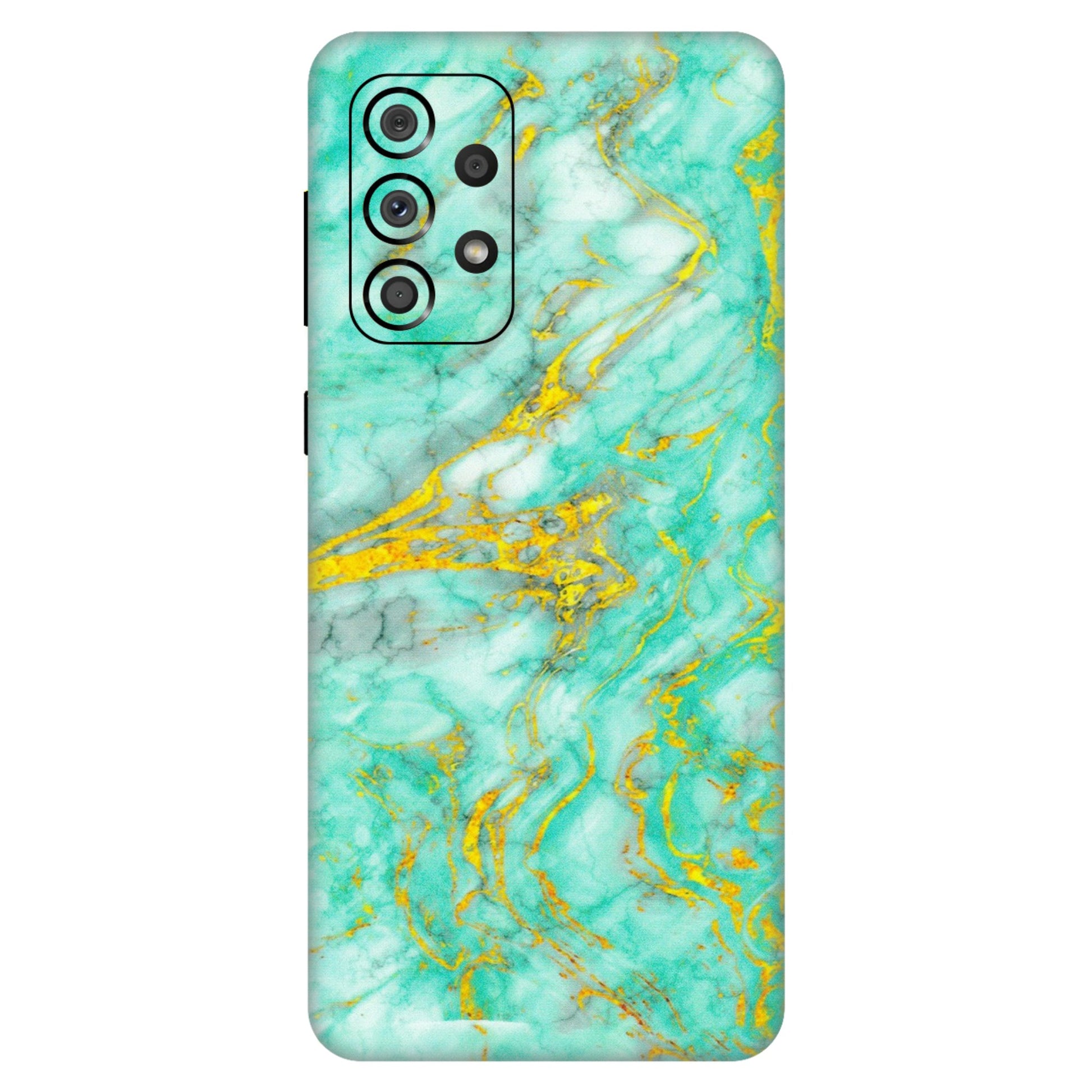 Samsung A/S Series Phone Skins (All Models) - Green And Gold Marble Feel - Matte Finish (M-16) Samsung Galaxy A33(5G)