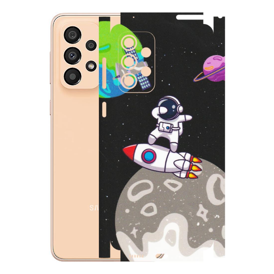 Samsung A/S Series Phone Skins (All Models) - Astronaut Vibing Toon Running - Matte Finish (M-39) Samsung Galaxy A33(5G)