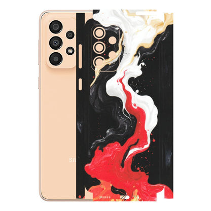 Samsung A/S Series Phone Skins (All Models) - Black Red White Paint Splash Fusion - Matte Finish (M-56) Samsung Galaxy A33(5G)