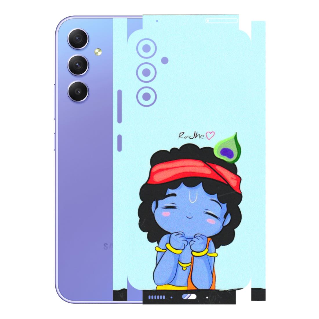 Samsung A/S Series Phone Skins (All Models) - Radhe Radhe Cute Toon - 3D Embossed Finish (L-05) Samsung Galaxy A34 (5G)