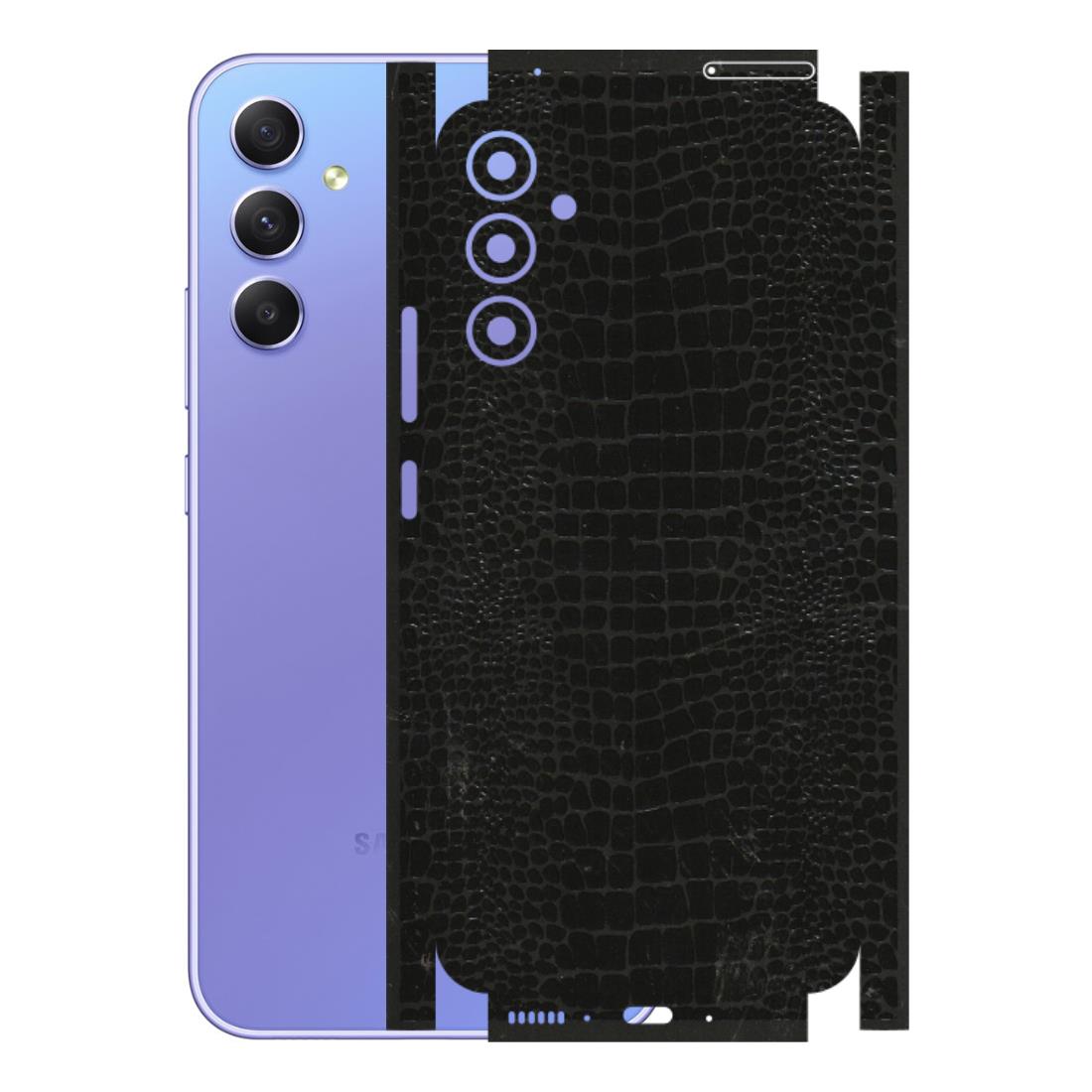 Samsung A/S Series Phone Skins (All Models) - Snake Leather Black - 3D Embossed Finish (L-107) Samsung Galaxy A34 (5G)
