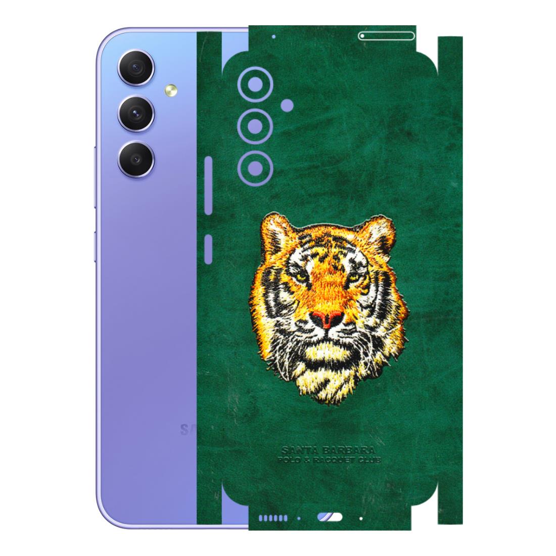 Samsung A/S Series Phone Skins (All Models) - Leather Feel Tiger - 3D Embossed Finish (L-111) Samsung Galaxy A34 (5G)
