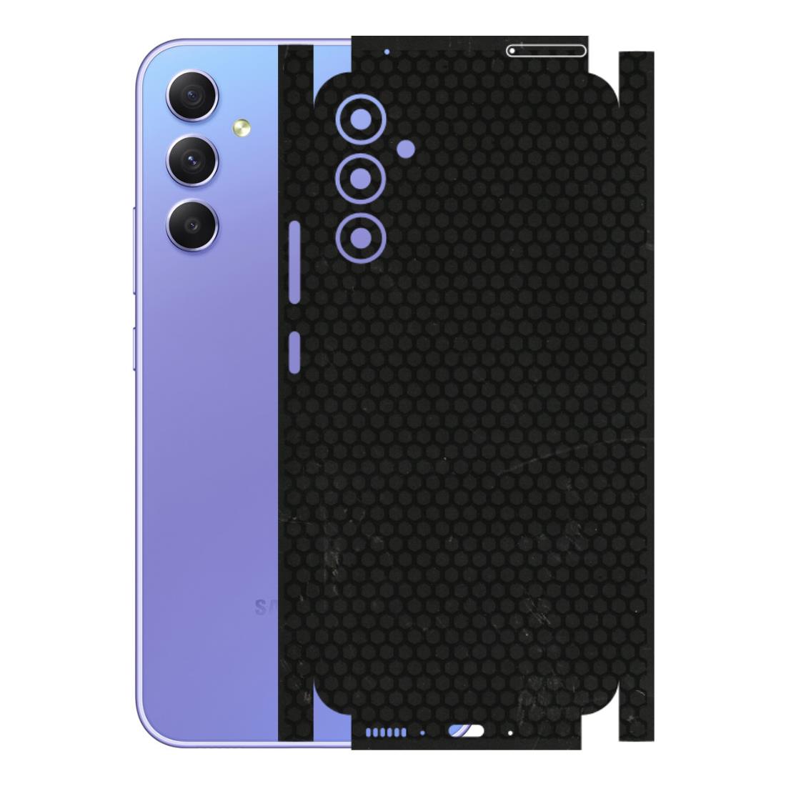 Samsung A/S Series Phone Skins (All Models) - Black honeycomb - 3D Embossed Finish (L-114) Samsung Galaxy A34 (5G)