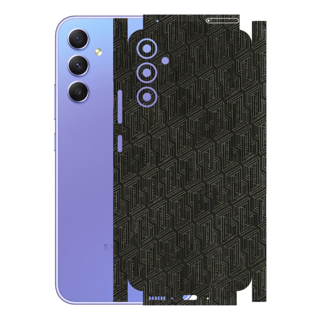 Samsung A/S Series Phone Skins (All Models) - Black Abstract Pattern - 3D Embossed Finish (L-117) Samsung Galaxy A34 (5G)
