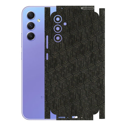 Samsung A/S Series Phone Skins (All Models) - Black Abstract Pattern - 3D Embossed Finish (L-117) Samsung Galaxy A34 (5G)
