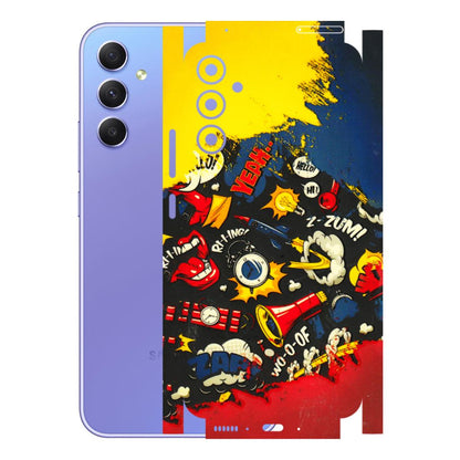 Samsung A/S Series Phone Skins (All Models) - Pacific Doodle Art - 3D Embossed Finish (L-120) Samsung Galaxy A34 (5G)