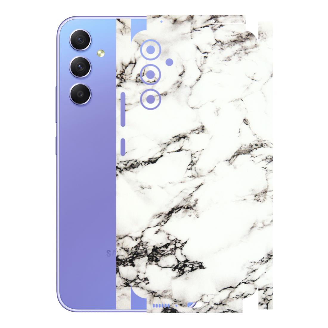 Samsung A/S Series Phone Skins (All Models) - Black and White Marble Texture - 3D Embossed Finish (L-124) Samsung Galaxy A34 (5G)