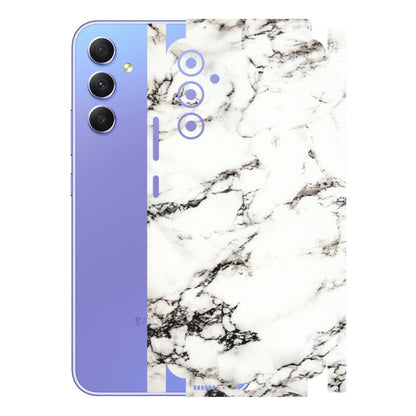 Samsung A/S Series Phone Skins (All Models) - Black and White Marble Texture - 3D Embossed Finish (L-124) Samsung Galaxy A34 (5G)