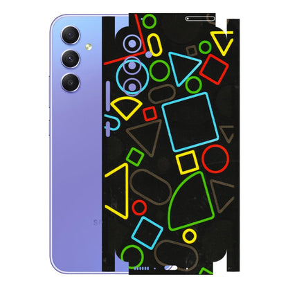 Samsung A/S Series Phone Skins (All Models) - Black Shapes - 3D Embossed Finish (L-131) Samsung Galaxy A34 (5G)