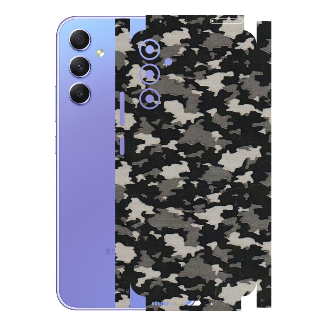 Samsung A/S Series Phone Skins (All Models) - Black/Grey Camoflaunge - 3D Embossed Finish (L-142) Samsung Galaxy A34 (5G)