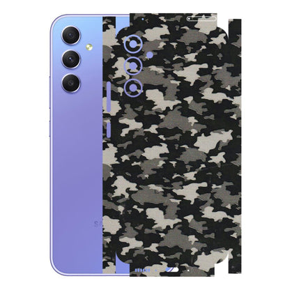 Samsung A/S Series Phone Skins (All Models) - Black/Grey Camoflaunge - 3D Embossed Finish (L-142) Samsung Galaxy A34 (5G)