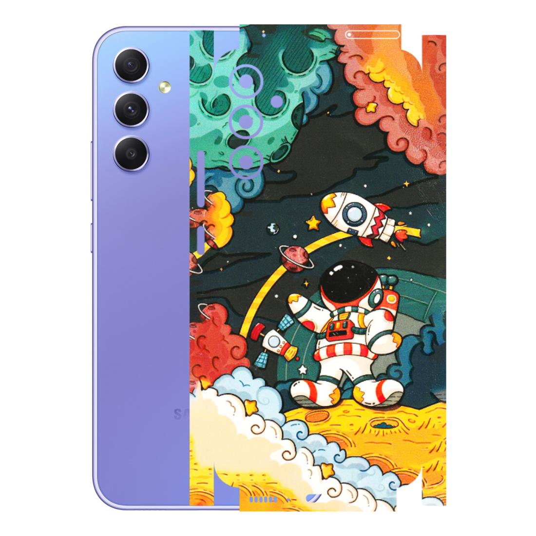 Samsung A/S Series Phone Skins (All Models) - Astronauts & Spaceship - 3D Embossed Finish (L-145) Samsung Galaxy A34 (5G)