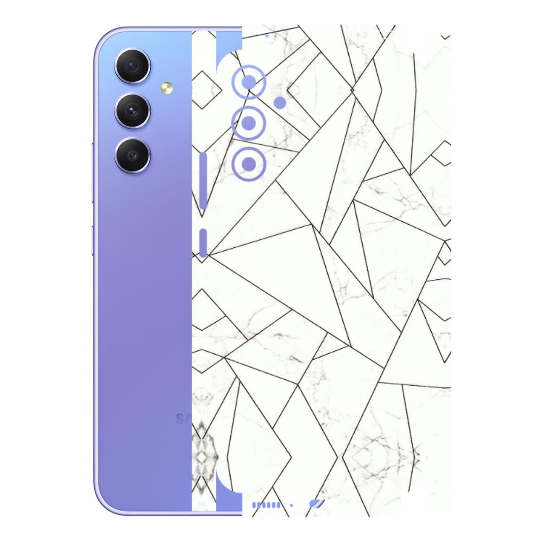Samsung A/S Series Phone Skins (All Models) - Luxury White Marble Effect - 3D Embossed Finish (L-168) Samsung Galaxy A34 (5G)
