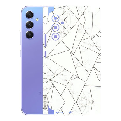 Samsung A/S Series Phone Skins (All Models) - Luxury White Marble Effect - 3D Embossed Finish (L-168) Samsung Galaxy A34 (5G)