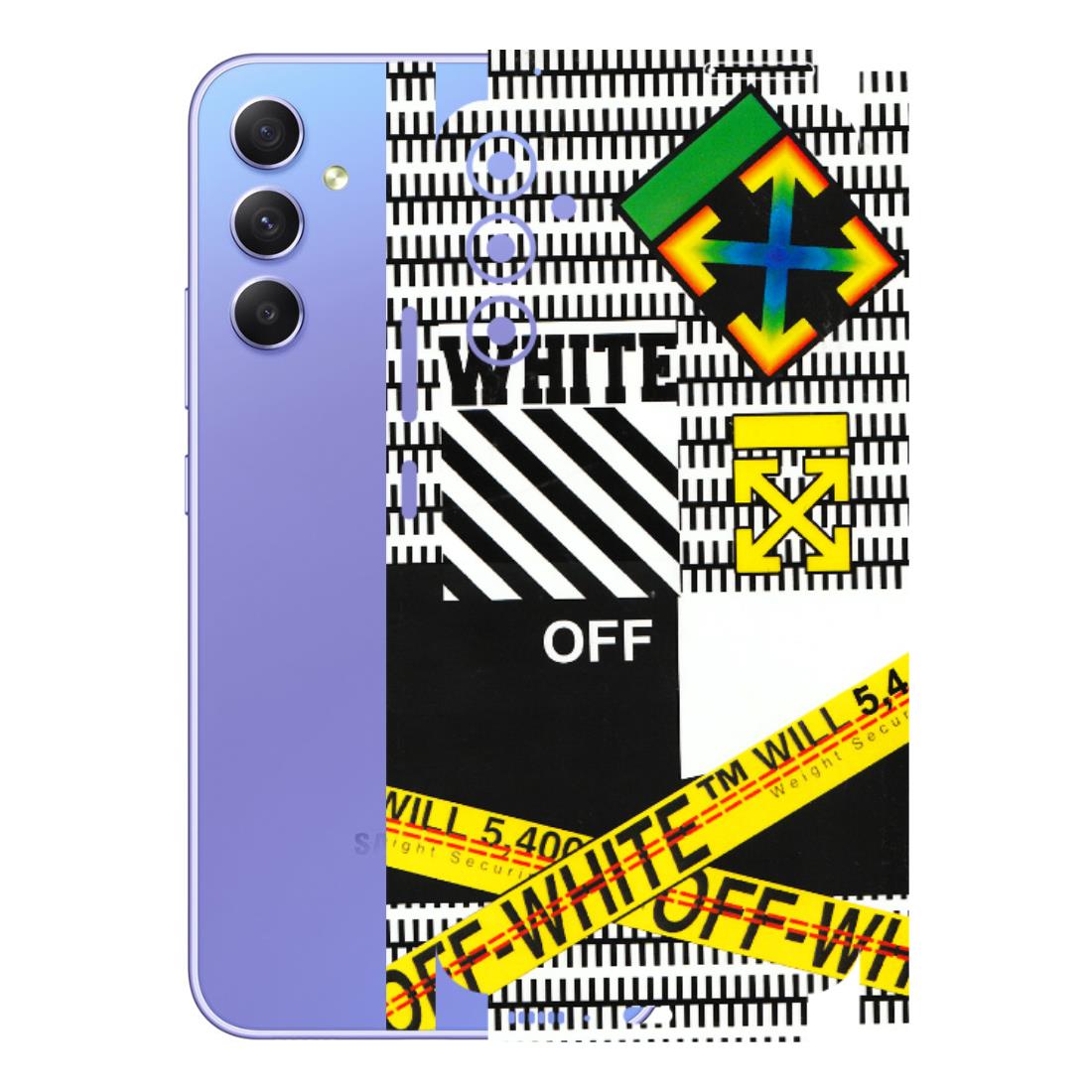 Samsung A/S Series Phone Skins (All Models) - White Off Abstract - 3D Embossed Finish (L-172) Samsung Galaxy A34 (5G)
