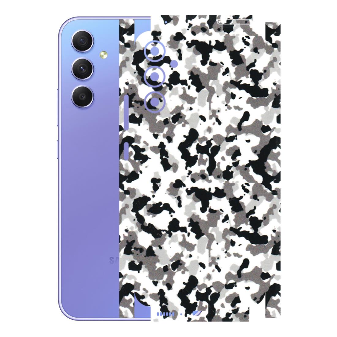 Samsung A/S Series Phone Skins (All Models) - White Black Camouflage - 3D Embossed Finish (L-18) Samsung Galaxy A34 (5G)