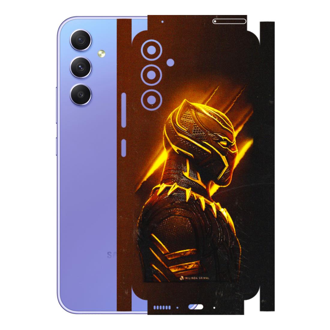Samsung A/S Series Phone Skins (All Models) - Gold Black Panther - 3D Embossed Finish (L-181) Samsung Galaxy A34 (5G)