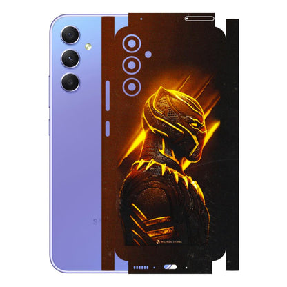 Samsung A/S Series Phone Skins (All Models) - Gold Black Panther - 3D Embossed Finish (L-181) Samsung Galaxy A34 (5G)