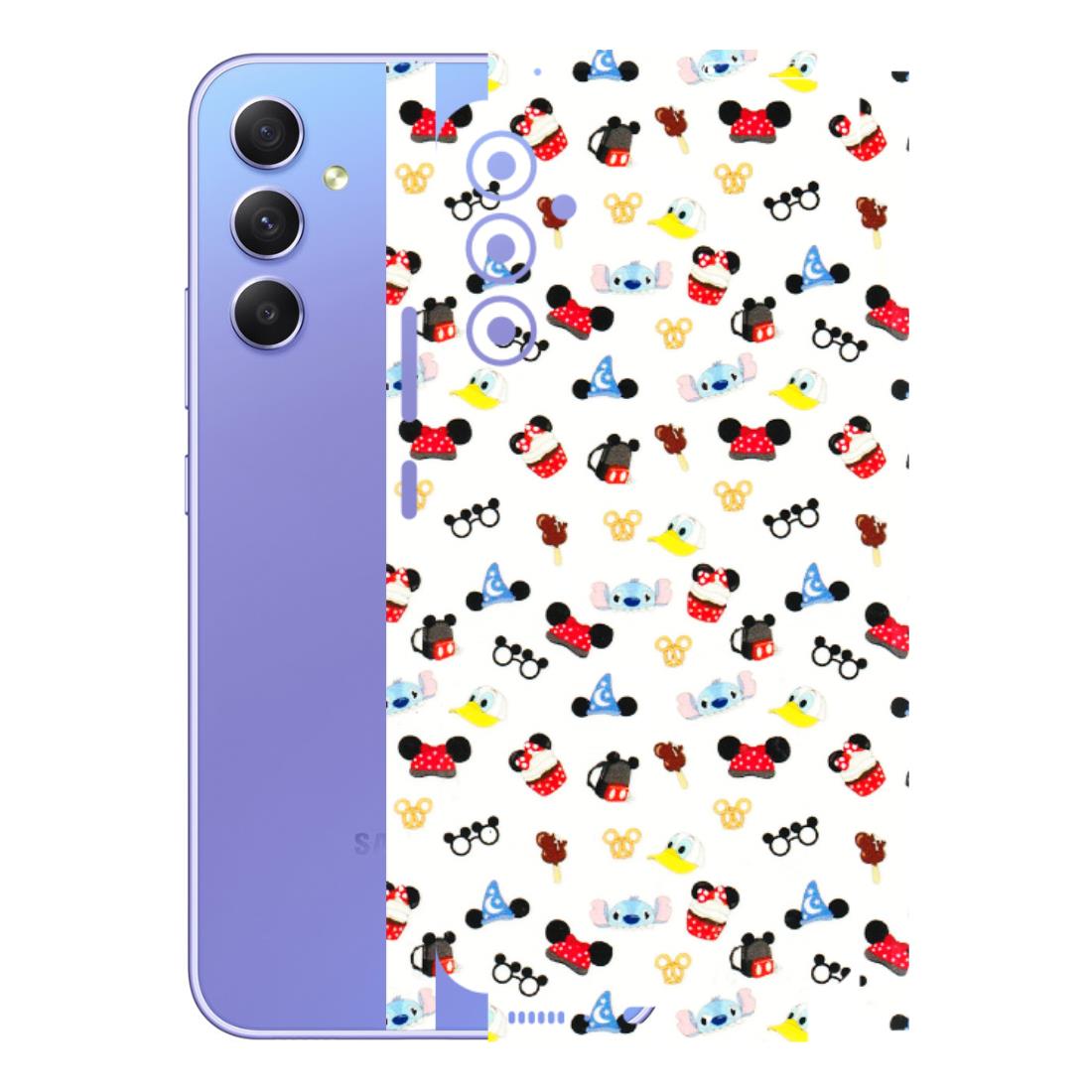 Samsung A/S Series Phone Skins (All Models) - Minnie Mouse & Donald Doodles s - 3D Embossed Finish (L-194) Samsung Galaxy A34 (5G)