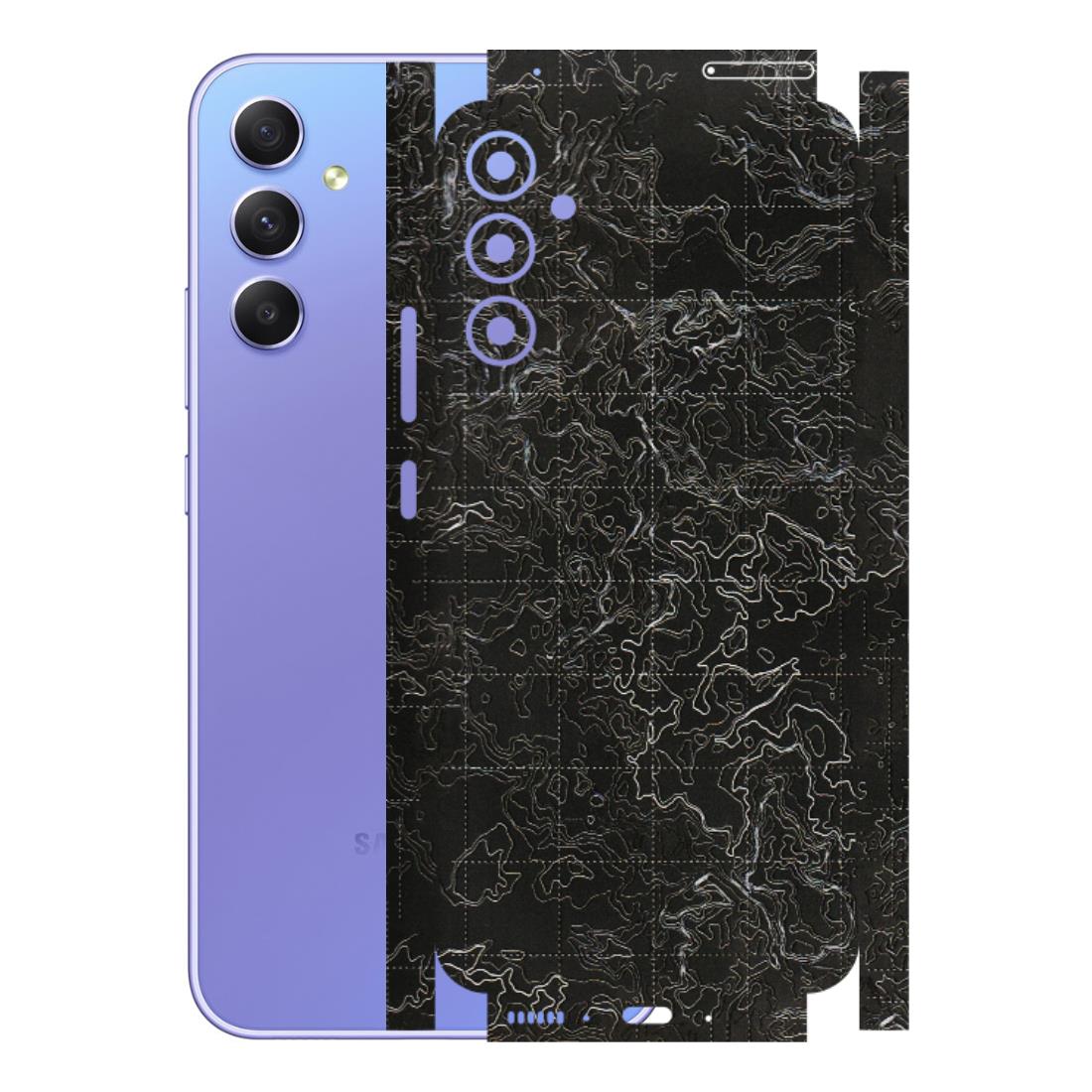 Samsung A/S Series Phone Skins (All Models) - Black map Texture - 3D Embossed Finish (L-201) Samsung Galaxy A34 (5G)