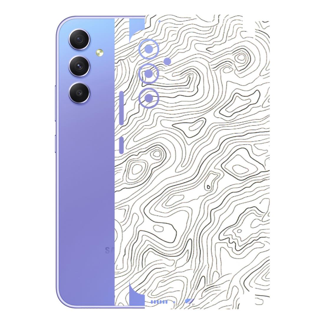 Samsung A/S Series Phone Skins (All Models) - White Black Swirls - 3D Embossed Finish (L-219) Samsung Galaxy A34 (5G)