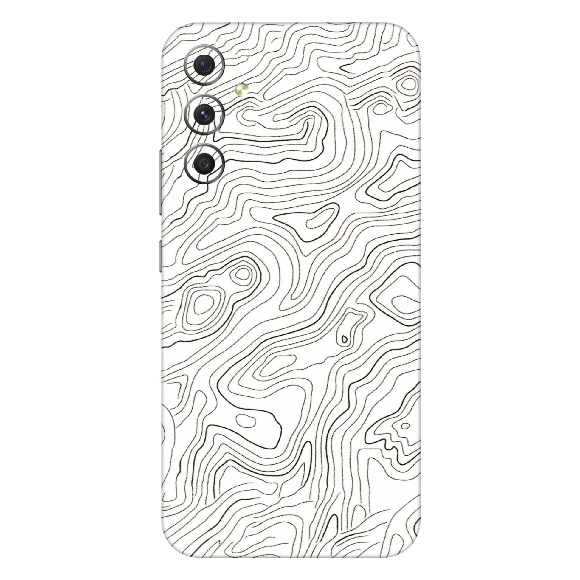 Samsung A/S Series Phone Skins (All Models) - White Black Swirls - 3D Embossed Finish (L-219) Samsung Galaxy A34 (5G)