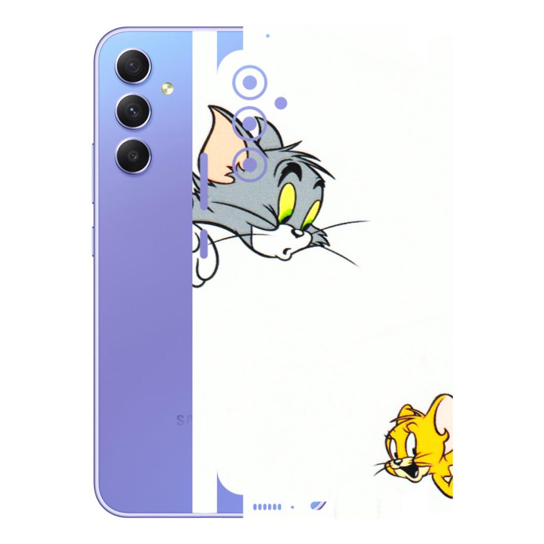 Samsung A/S Series Phone Skins (All Models) - Cute Tom And Jerry - 3D Embossed Finish (L-220) Samsung Galaxy A34 (5G)