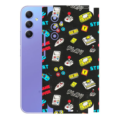 Samsung A/S Series Phone Skins (All Models) - Gaming Doodles - 3D Embossed Finish (L-224) Samsung Galaxy A34 (5G)