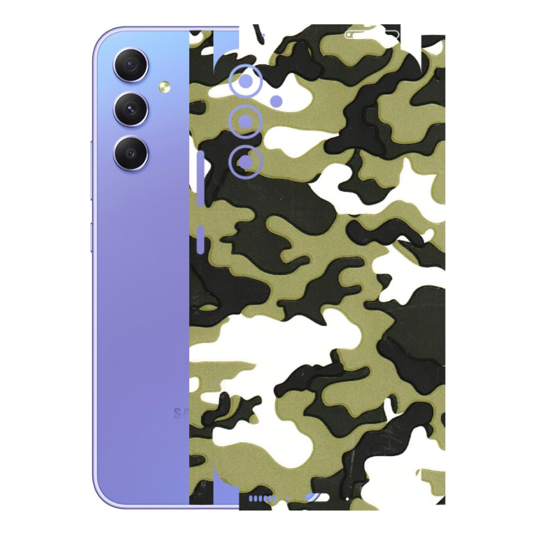 Samsung A/S Series Phone Skins (All Models) - Camouflages White And Green - 3D Embossed Finish (L-243) Samsung Galaxy A34 (5G)