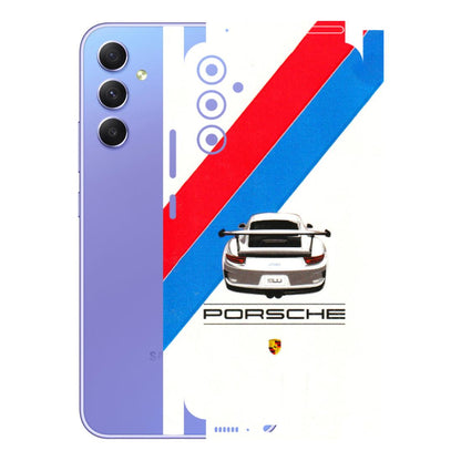 Samsung A/S Series Phone Skins (All Models) - Porche Car Sober Logo - 3D Embossed Finish (L-248) Samsung Galaxy A34 (5G)