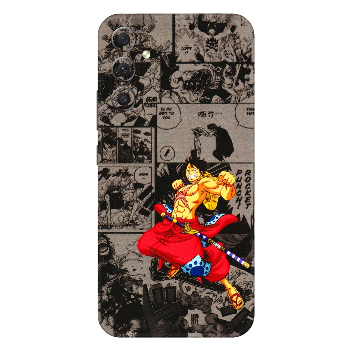 Samsung A/S Series Phone Skins (All Models) - One Piece Rocket Punch Manga - 3D Embossed Finish (L-25) Samsung Galaxy A34 (5G)