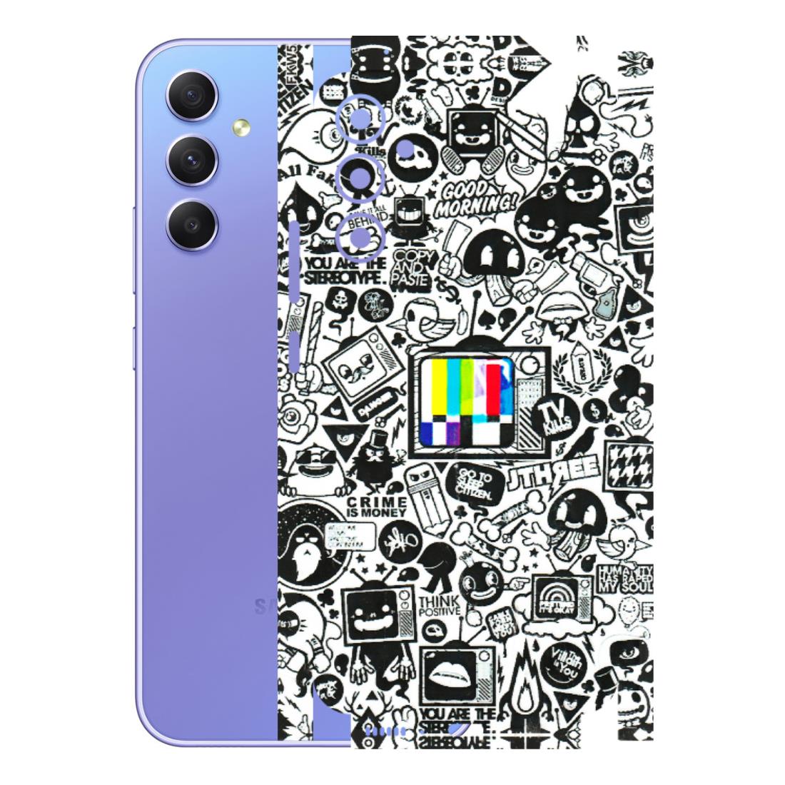 Samsung A/S Series Phone Skins (All Models) - Doodles Positive Art - 3D Embossed Finish (L-263) Samsung Galaxy A34 (5G)