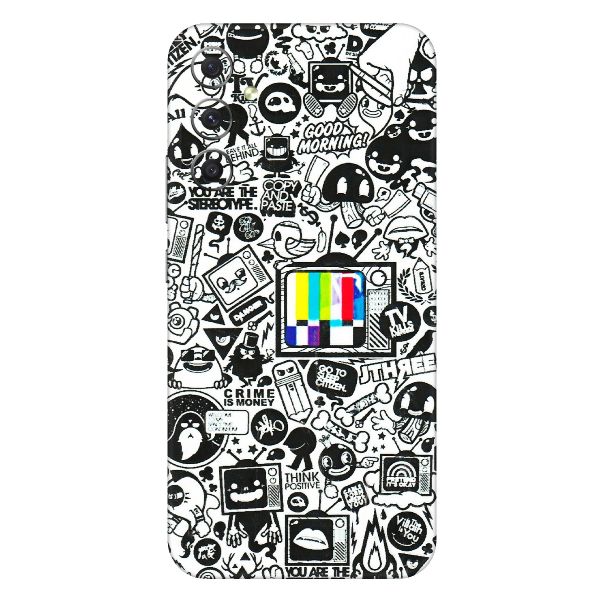 Samsung A/S Series Phone Skins (All Models) - Doodles Positive Art - 3D Embossed Finish (L-263) Samsung Galaxy A34 (5G)