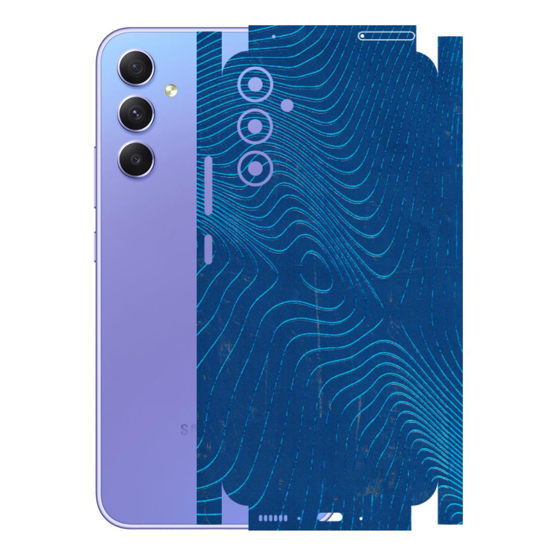 Samsung A/S Series Phone Skins (All Models) - Abstract Blue Line Map - 3D Embossed Finish (L-272) Samsung Galaxy A34 (5G)