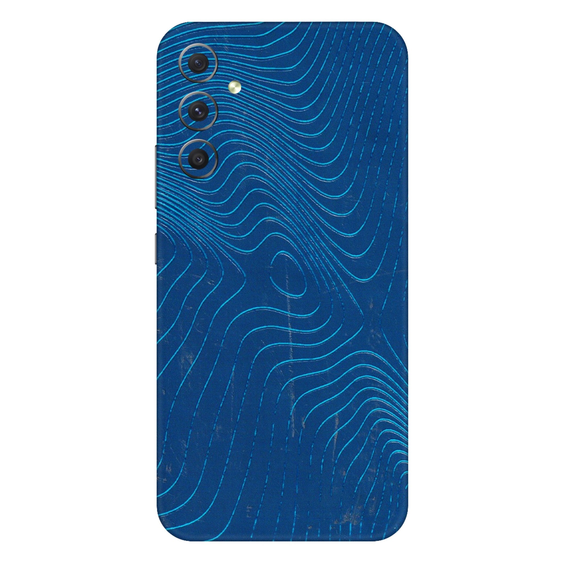 Samsung A/S Series Phone Skins (All Models) - Abstract Blue Line Map - 3D Embossed Finish (L-272) Samsung Galaxy A34 (5G)