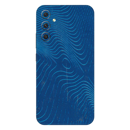 Samsung A/S Series Phone Skins (All Models) - Abstract Blue Line Map - 3D Embossed Finish (L-272) Samsung Galaxy A34 (5G)